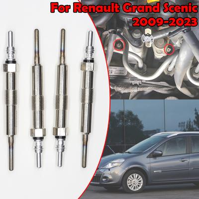 4 ks Niklované žhavicí svíčky pro naftový ohřívač 1.5DCi Pro Renault Grand Scenic 110655687R 8200682592 2009 2010 2011 2012 -
