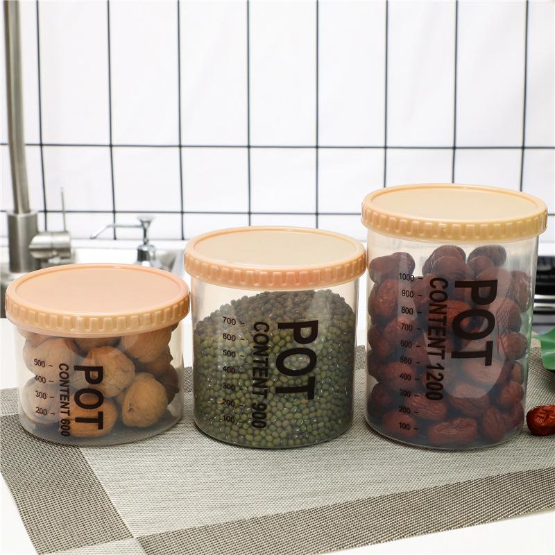 Küche Transparent Snack Aufbewahrungsbox Aufbewahrung Mehrkornbehälter Kunststoff Mehrkorn-Aufbewahrungsbehälter Lebensmittelversiegelter Behälter