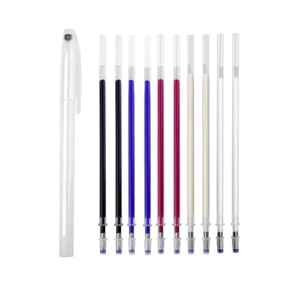40Pcs Coarse Rod Heat Erasable Marking Pen Fabric Sewing 13cm High Temperature Disappearance Refill Marker Pen