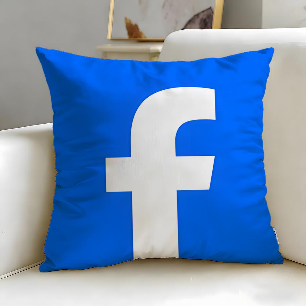 Popular Social Platform Facebook Cushion Cover Soft & Easy-Wash Pillow Case – Versatile for Couch, Bed, Travel and Office