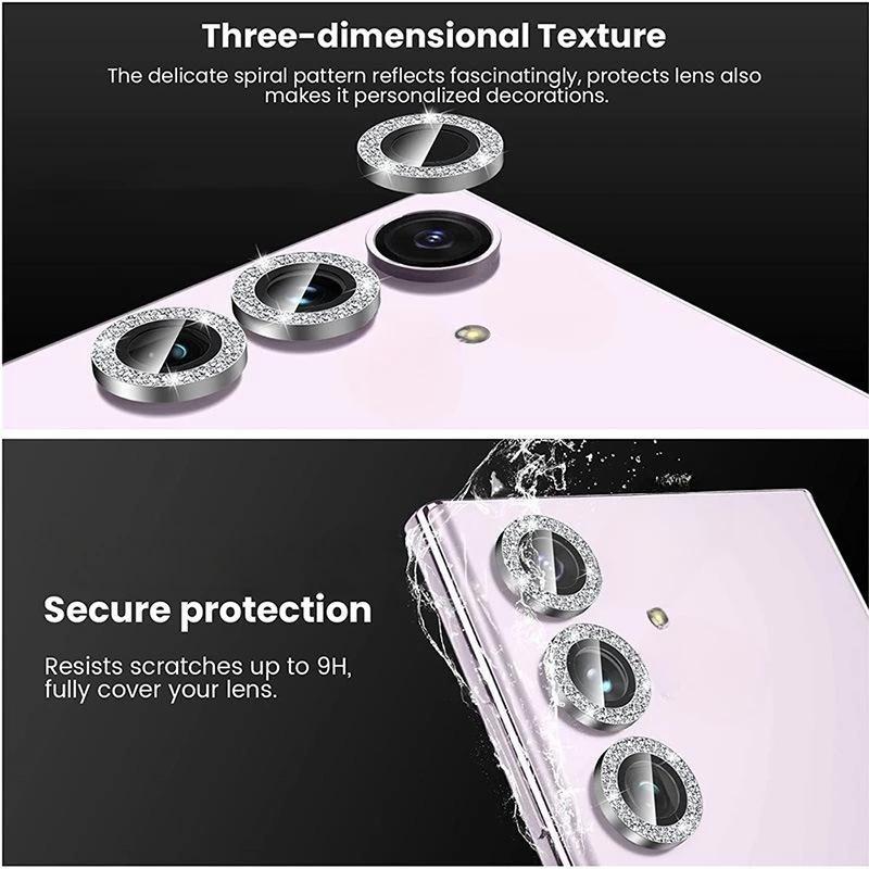 Trblietavý kruh na fotoaparát pre Samsung Galaxy A55 A35 A15 5G Ochranné sklo na objektív a obrazovku