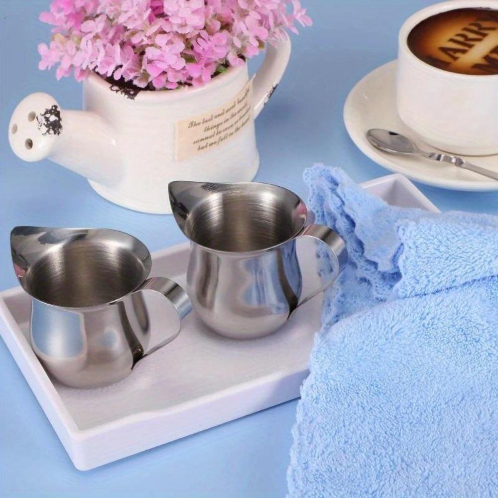 Kaffe Mjölk Skummande kanna kopp Espresso gräddkanna i rostfritt stål Uns mätkopp med hällpip Kaffekärl