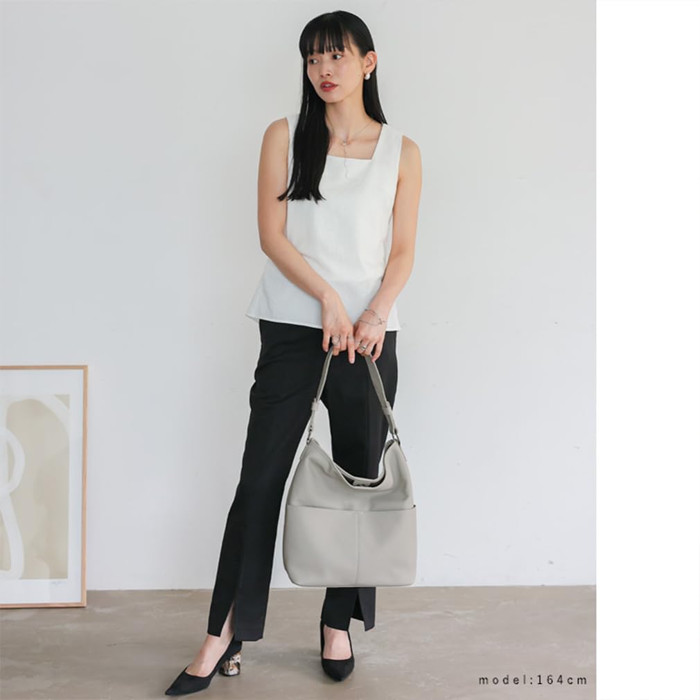 VITAFELICE Echt Leer Handtas met Eén Handvat voor Dames, sib-20032n (Lichtgrijs)