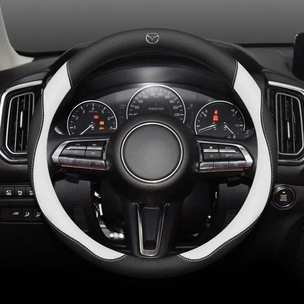 For Mazda 3 5 6 SKYACTIV Axela Atenza CX30 CX50 CX5 CX7 CX8 CX9 MX5 RX8 BT50 Suede Leather Car Steering Wheel Cover Accessories