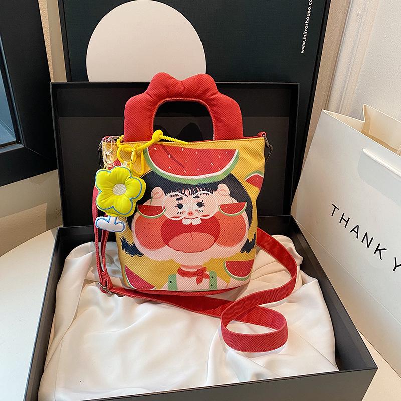 2025 Cute Goofy Cartoon Canvas Handbag - Single Shoulder & Crossbody Bag Backpack