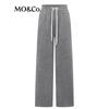 MO&Co. Velour-Feel High-Waist Straight Leg Sweatpants