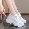 Fashion White Platform Women's Sneakers 2025 Autumn Lace-Up Thick Bottom Sports Shoes Woman Pu Leather Breathable Walking Shoes Female