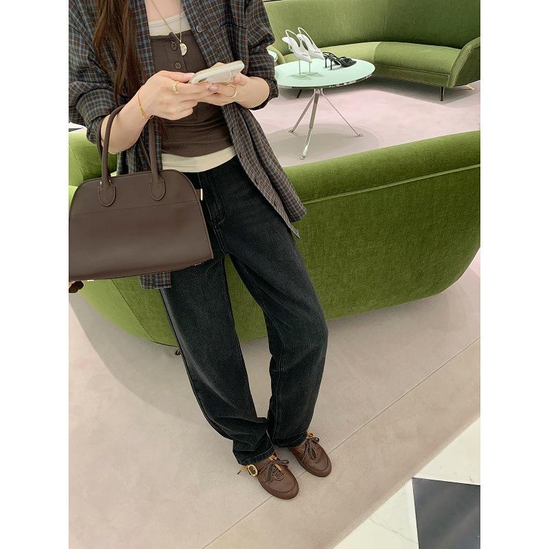 Cowhide grape ma same retro double shoelaces belt buckle sheepskin round head versatile casual moral training shoes women's small leather shoes