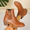Women's Vintage Round Toe Block Heel Boots, Fashionable Fall Winter Short Boots
