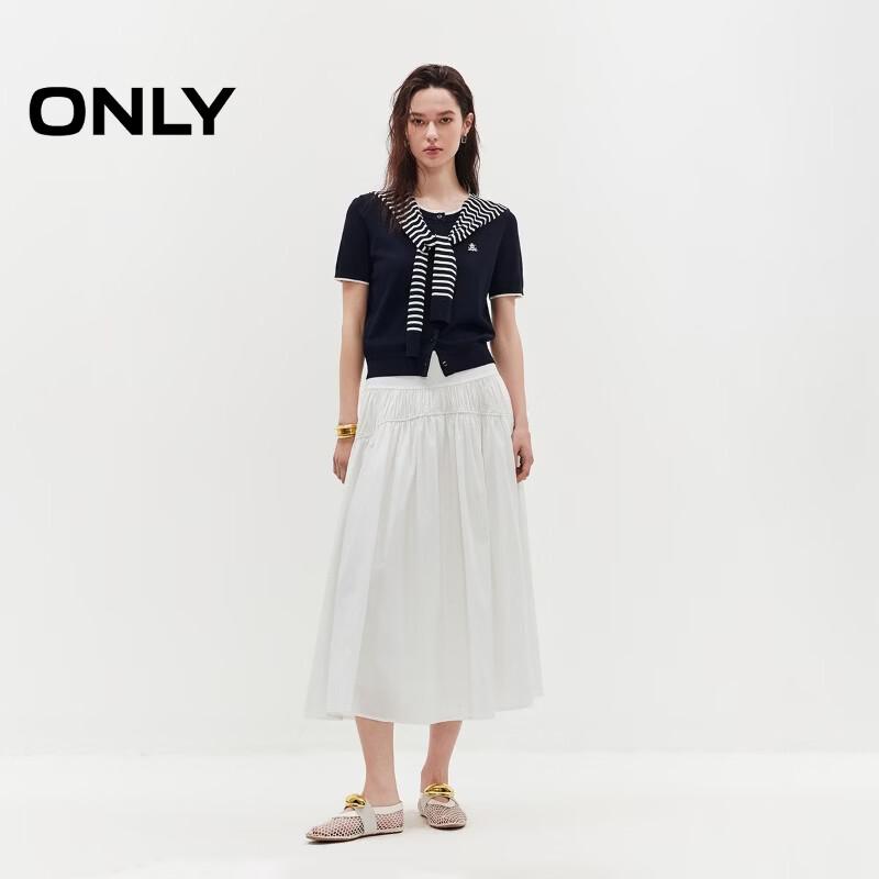 Only 2026 Summer Lyocell Blend Pleated A-Line Midi Skirt