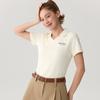 Skechers Solid Color V-Neck Short Sleeve Polo Shirt Women Tops L226W141-0074