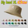 Men Large Size Bucket Hats Women Fashionable Versatile Letters Sun Hat Summer Beach Sunscreen Panama Hat Big Head Fisherman Cap