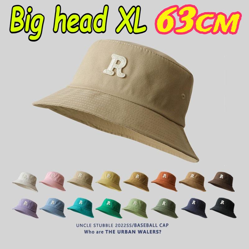 Men Large Size Bucket Hats Women Fashionable Versatile Letters Sun Hat Summer Beach Sunscreen Panama Hat Big Head Fisherman Cap