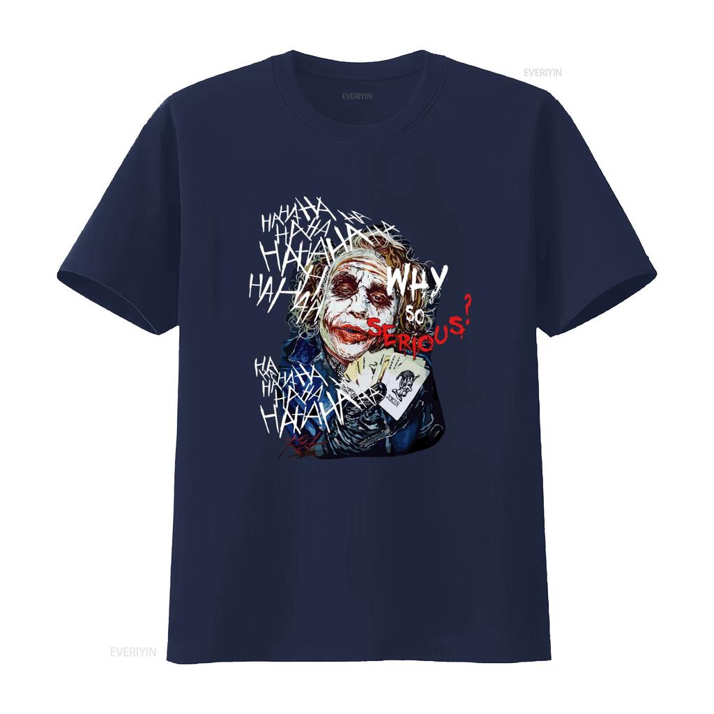 Why So Serious Movie Art Print T Shirt for Men Sizes M 4XL Vintage Washed Designer Clothes Stretched Streetwear Stylish Casual