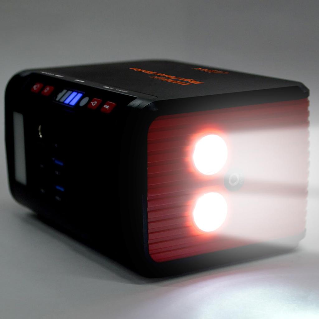 EVERBright Mega Power Station Portable Power Station (with AC Outlet), USB Compatible, SSBACMPB-A, 144 X 77 X 105 Mm, Black/Orange