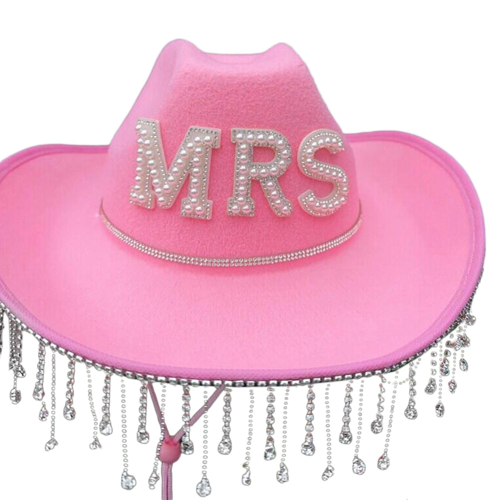 

Bride Cowboy Hat Bachelorette Party Hat Bridal Party hat Tassel Cowboy Hat Mrs Hat Bride Hat Tassel Cowgirl Hat 2