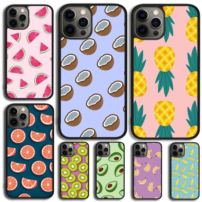Cute Fruit Patterned Phone Case For IPhone 18 17 Air 15 16e 14 13 Pro Max Coque 12 11 Pro Max PLUS cover