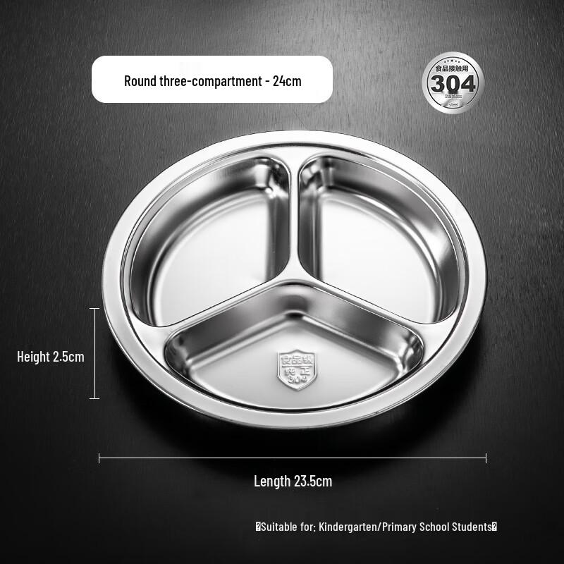 Molona 304 Stainless Steel Divided Meal Plate