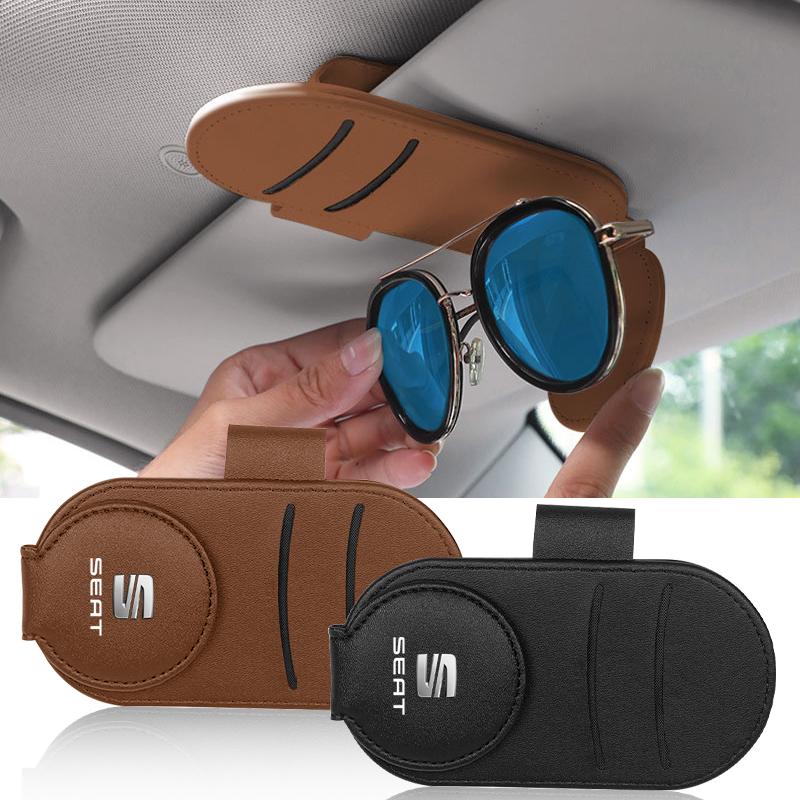 Car Multifunction Sunglasses Clip Card Ticket Holder Stand Eyeglasses for SEAT Leon FR 5 6 MII Altea 5F Ibiza Toledo Cordoba Alhambra MK3