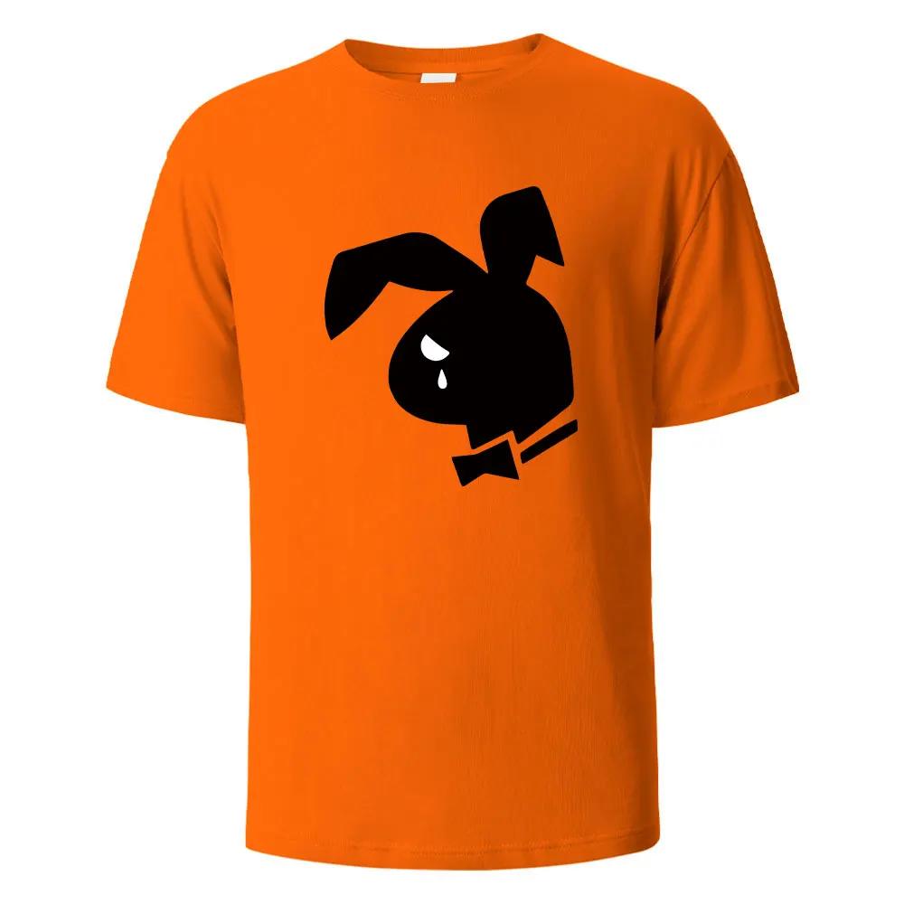 Weep Rabbit Street Lustiges T-Shirt Für Herren Mode Lässig Locker Baumwollkleidung Basic Oberteil Rundhals Atmungsaktives T-Shirt Hip Hop T-Shirts