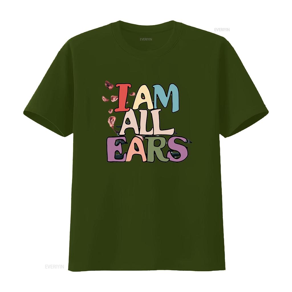 I Am All Ears Spooky Season Ghost Halloween Groovy Women SweaT T Shirt Vintage Washed Soft Casual Unisex Stylish Streetwear