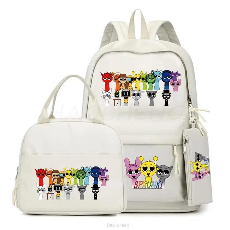 Cartoon Peripheral Printing Fashion Children'S Schoolbag Three-Piece Meal Bag Casual Pencil Bag