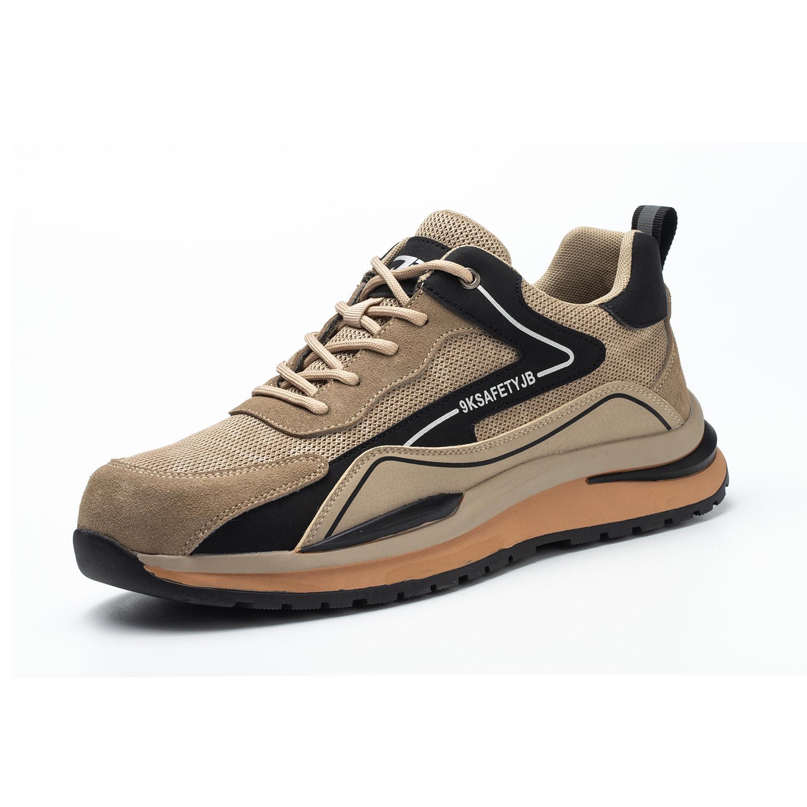 

Мягкая женская рабочая обувь, дышащая офисная обувь, мужская легкая обувь со стальным носком, безопасная обувь 7 хаки