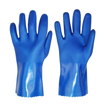 Milin Blaue Chemikalienbeständige Arbeits-Handschuhe aus PVC-beschichtetem Material