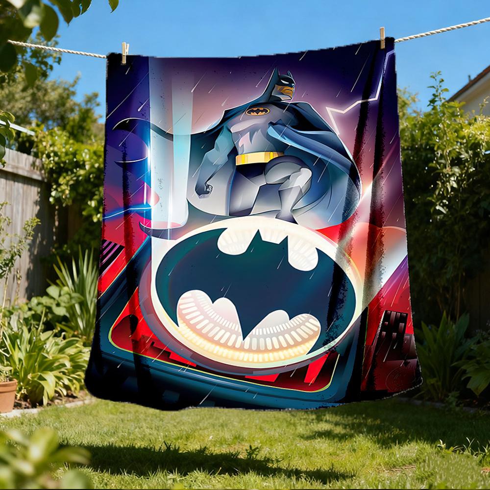 

1pc Batman Outdoor Flannel Throw Blanket Soft, Lightweight & Warm for Sofa, Office Chair, Camping & Travel Durable Polyester Fabric 80x120cm