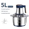 5L Electric Meat Grinders Multi-Function Stainless Steel Blender Food Crusher Five-speed Vegetable Slicer Processor Chopper