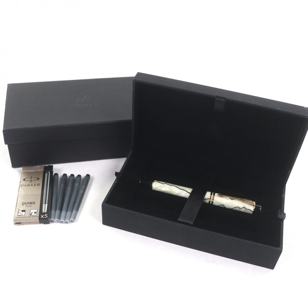 Excellent PARKER Fountain Pen Duofold White Pearl Mens Used