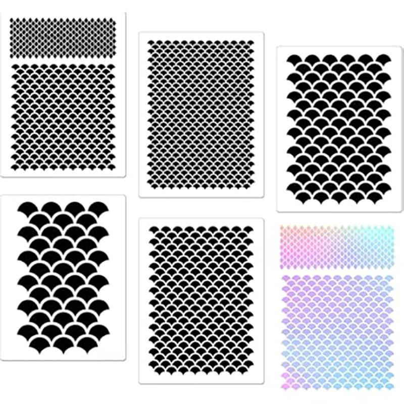 Balık Pulu Şablonu Yüz Boyama Şablonları Boyama İçin Şablonlar Makyaj Şablonu Yeniden Kullanılabilir Yüz Boyası Şablonları