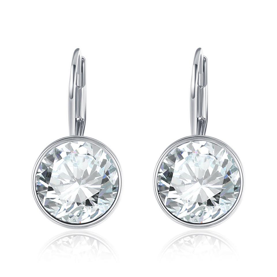 Fashion Crystals Colorful Earrings With Rhodium Color Plated Charm for Women Jewelry Gift XE2189