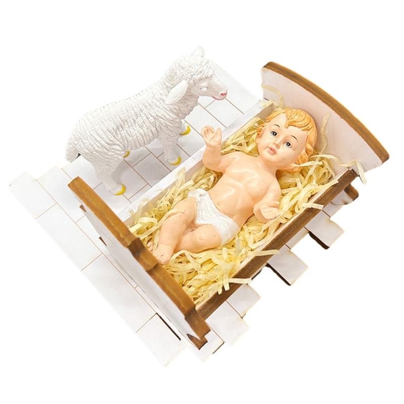 Christmas Nativity Figurine LED Light Manger Scene Elegant Holy Figure 1