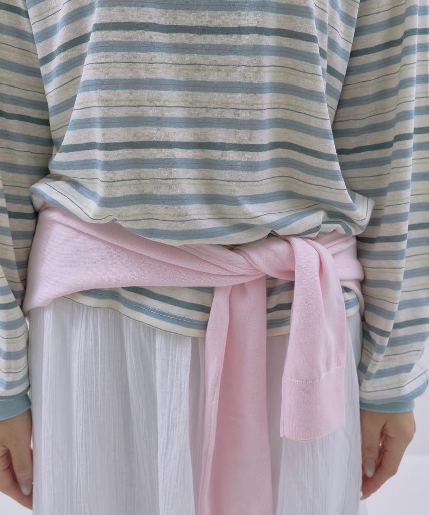 Sayu Mild Stripe V-Neck T-Shirt Light Blue