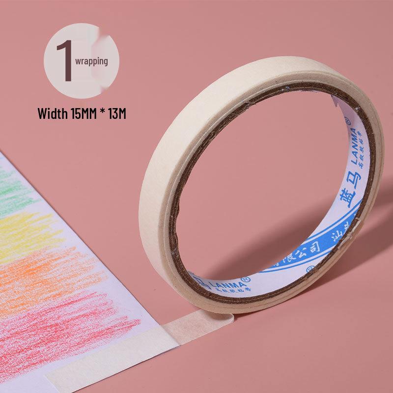White Crepe Masking Tape: No Residue, Easy to Tear, Writable, Medium Strength Adhesive for Auto Paint & Art.