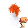 Anime Cosplay Wig, Hinata Shoyo Spiky Orange Short Hair High-Temperature Fiber Synthetic Hairpiece