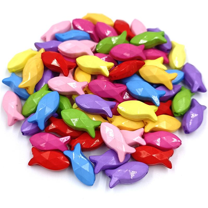 

20 шт. 8*18 мм акриловые блестящие бусины в форме рыбок конфетного цвета для самостоятельного изготовления аксессуаров для браслетов и ожерелий разноцветный