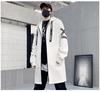 Large Size Men's Autumn Fashion Hooded Jackets Print Ribbon Overcoat