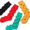 Womens Harajuku Cotton Crew Socks 3D Raised Point Cute Hedgehog Thorns Solid Color Skateboard Middle Tube Calf Socks