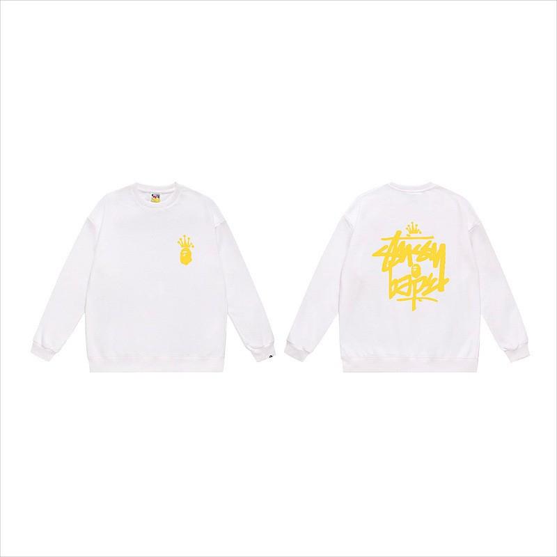 Unisex lässiger übergroßer Rundhals-Pullover mit Schriftzug-Print leichter Baumwoll-Hoodie