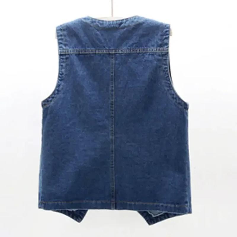 Giacca Gilet Primavera Estate Gilet di Jeans Cappotto Corto Senza Maniche Largo da Donna Gilet Chaleco Mujer