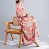 New Retro Printed Loose Belly Shading Mulle Lace Long Sleeve Dresses