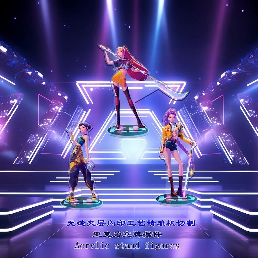 KPop Dämonenjäger Stehendes Ornament Acryl Superstar Schreibtischständer Dekoration Anime Figuren Handwerk Kreative Geschenke für Fan Liebhaber