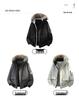 Men's Unisex Windproof Winter Workwear Down Jacket with Warm Hood & Large Fur Collar