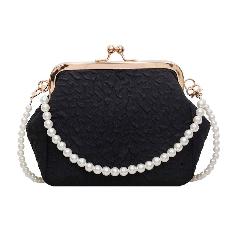 

New Nyl Beading Solid Colors Crossbody Bags Exquisite Light Luxury Women s Handbags 2026 High Quality Natial Style Bags чорний