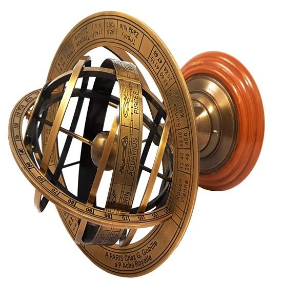 Brass Nautical 20.32 cm Tall Antique Armillary Sphere Globe Replica Gift;  Table Décor and Gift