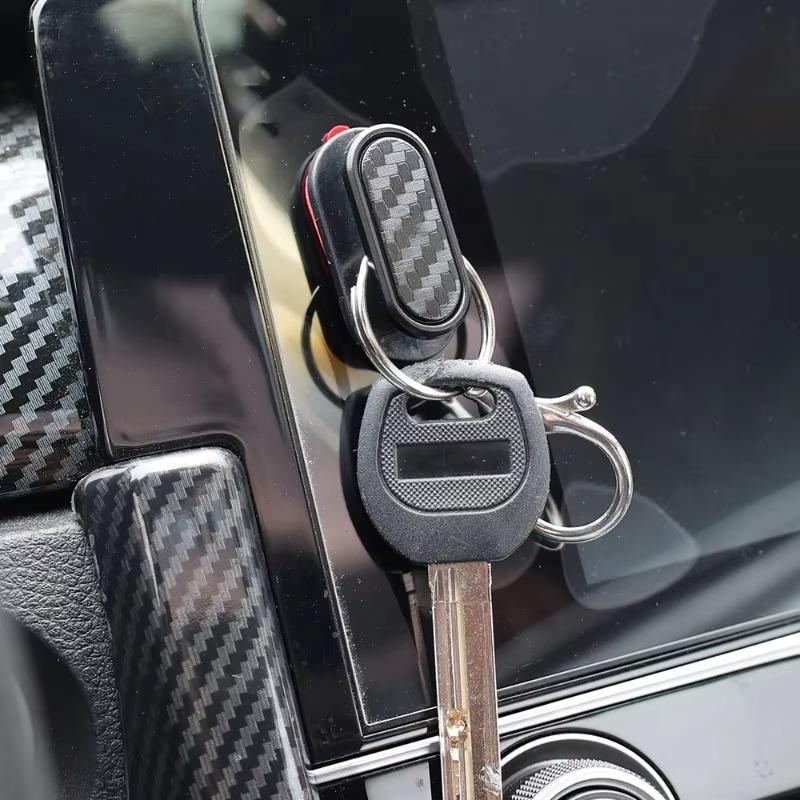 Auto Invisible Small Hook Carbon Fiber Self-Adhesive Dashboard Wall Hook USB Cable Headphone Keys Storage Car Interior Organizer