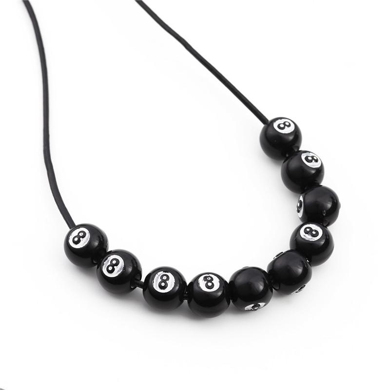 50pcs/lot Black Acrylic Billiards Shape Round Beads Beaded Accessories Spacer Loose Beads For DIY Jewelry Making Findings