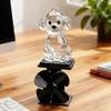 Wind Powered Light Up Dog Figurine for Motorcycle Handlebar  Animated Animal Handlebar Decoration Fun Night Riding Accessory